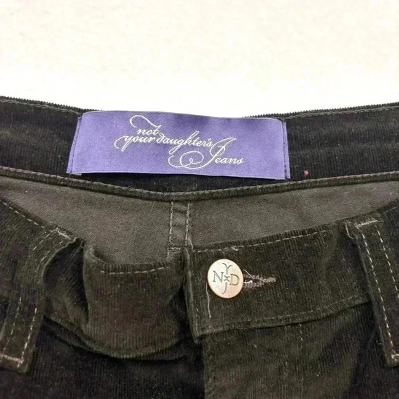 NYDJ Dark Brown “80’s” Corduroy Midrise Stretch Straight Leg Pants Size 10P - Picture 10 of 14